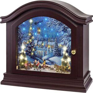 Mr. Christmas Animated Heirloom Mantel Music Box Christmas Shadow Box Scene NEW